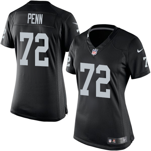 Women's Limited Donald Penn Nike Jersey Black Home - #72 NFL Oakland Raiders
